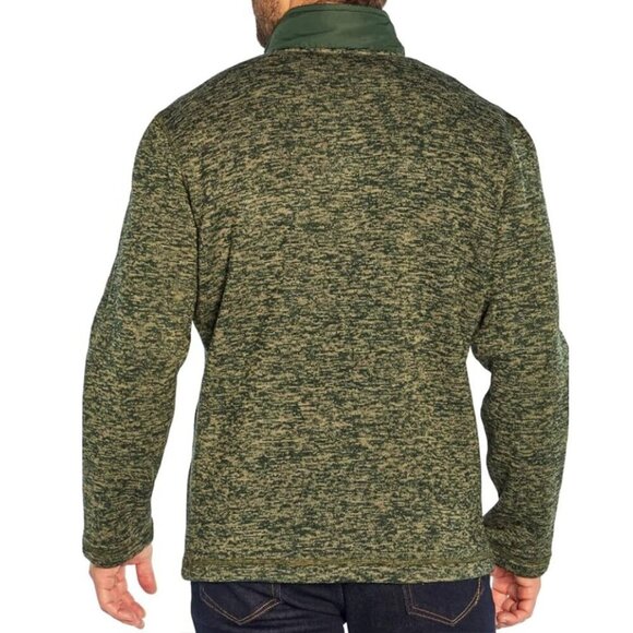 Eddie Bauer Mens Sweater Size XL Green 1/4 Zip Up Pullover Plush Fleece Pocket - Picture 2 of 9
